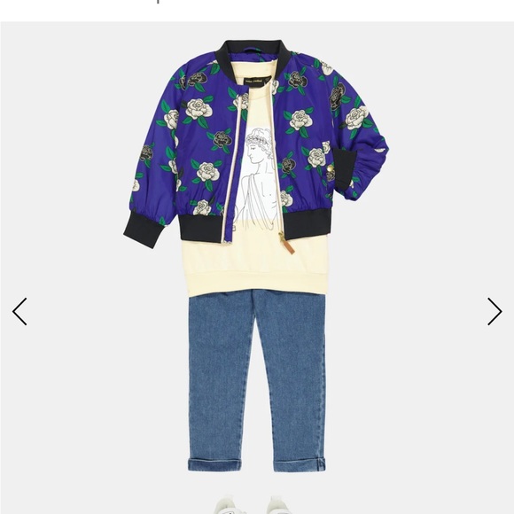 Mini Rodini floral roses bomber 92/98 2-3y nwt